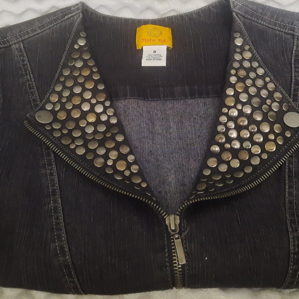 Ruby Rd. Size 8 Denim Graphite jacket - Picture 2 of 4